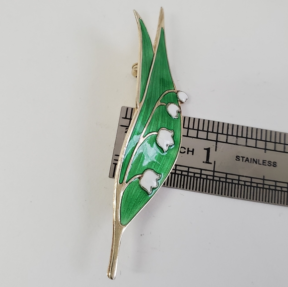 Art Deco Sterling Silver 925 Leaf Brooch One of a kind Pin - Picture 5 of 6